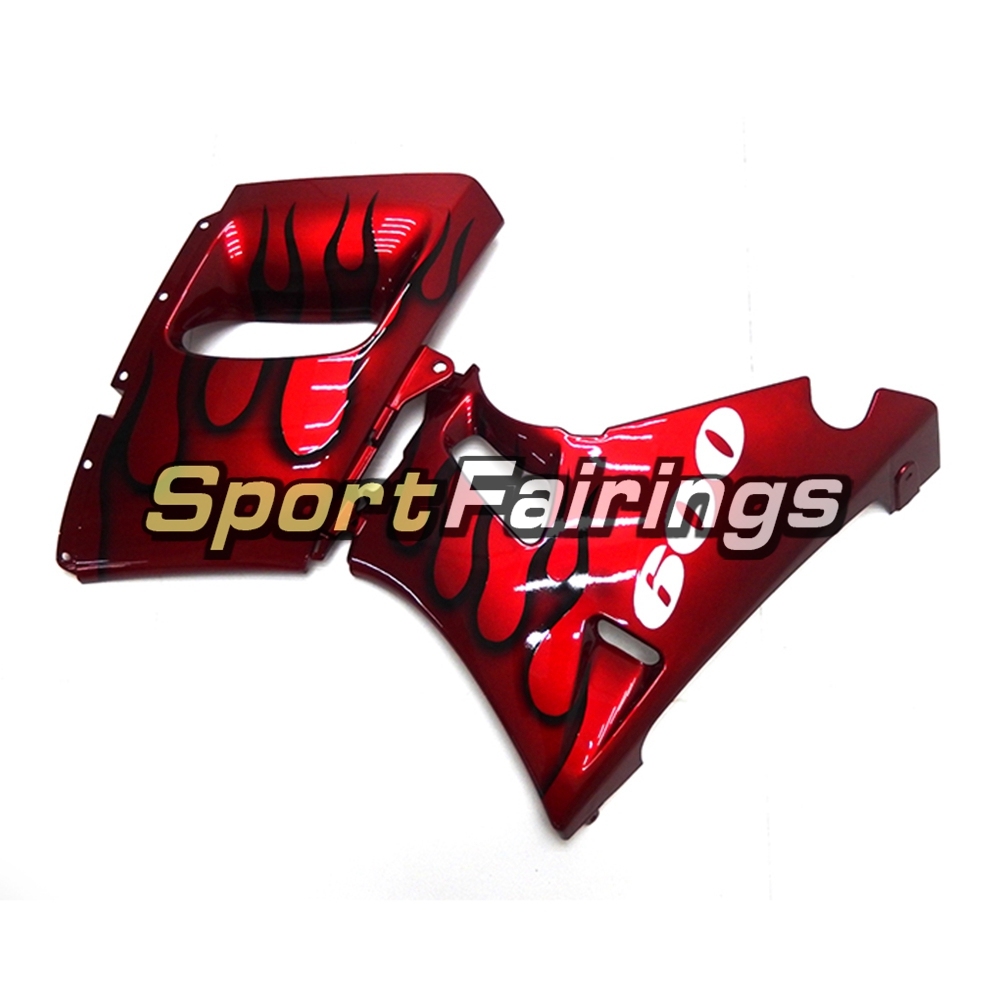 Fairing Kit Fit For Kawasaki ZZR400  1993 - 2007-Red Black Flames