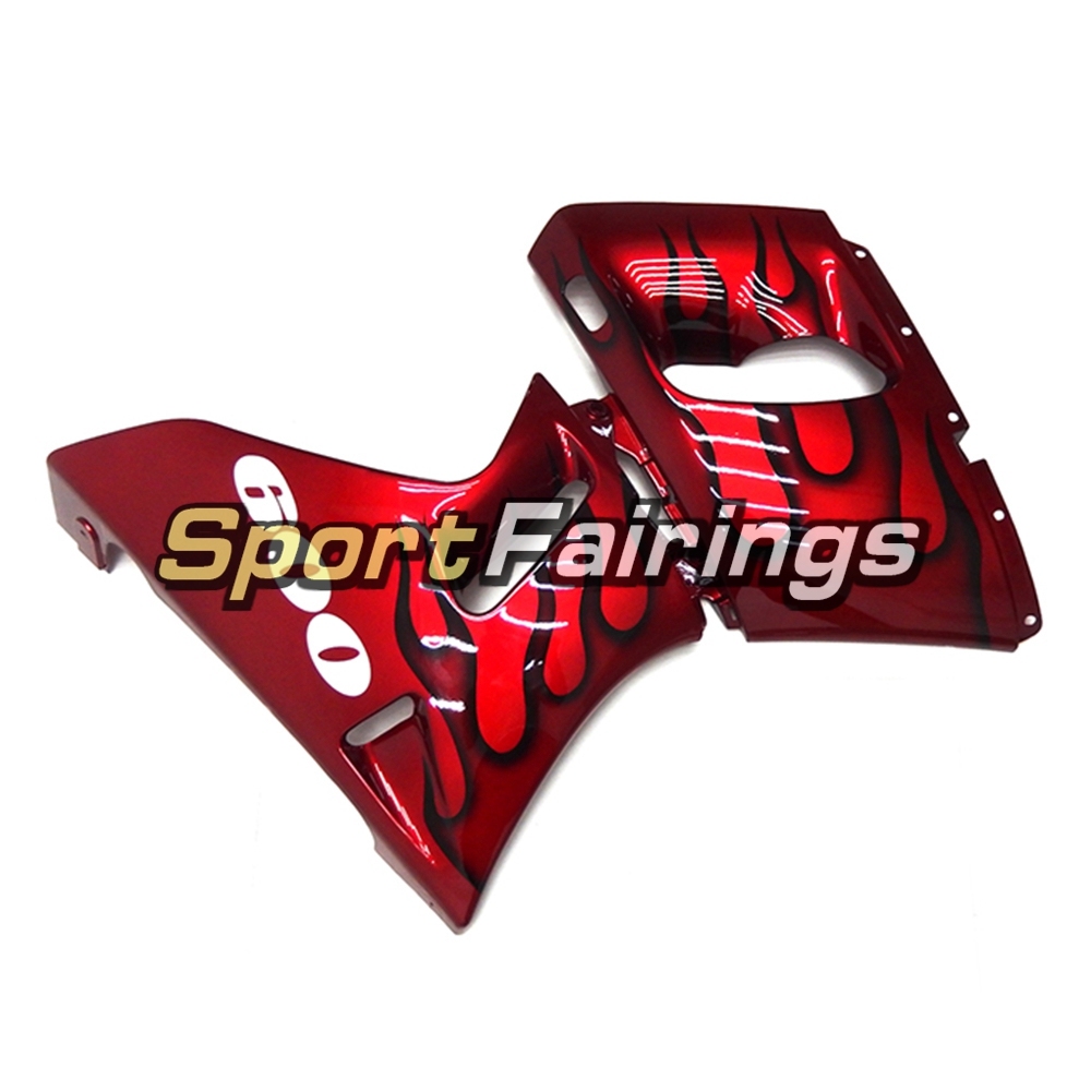 Fairing Kit Fit For Kawasaki ZZR400  1993 - 2007-Red Black Flames