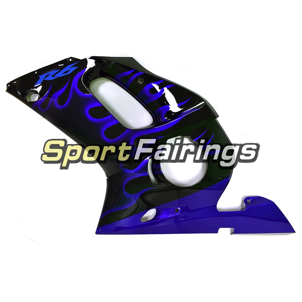 Fairing Kit Fit For Yamaha YZF R6 1998 - 2002 - Black Blue Flames