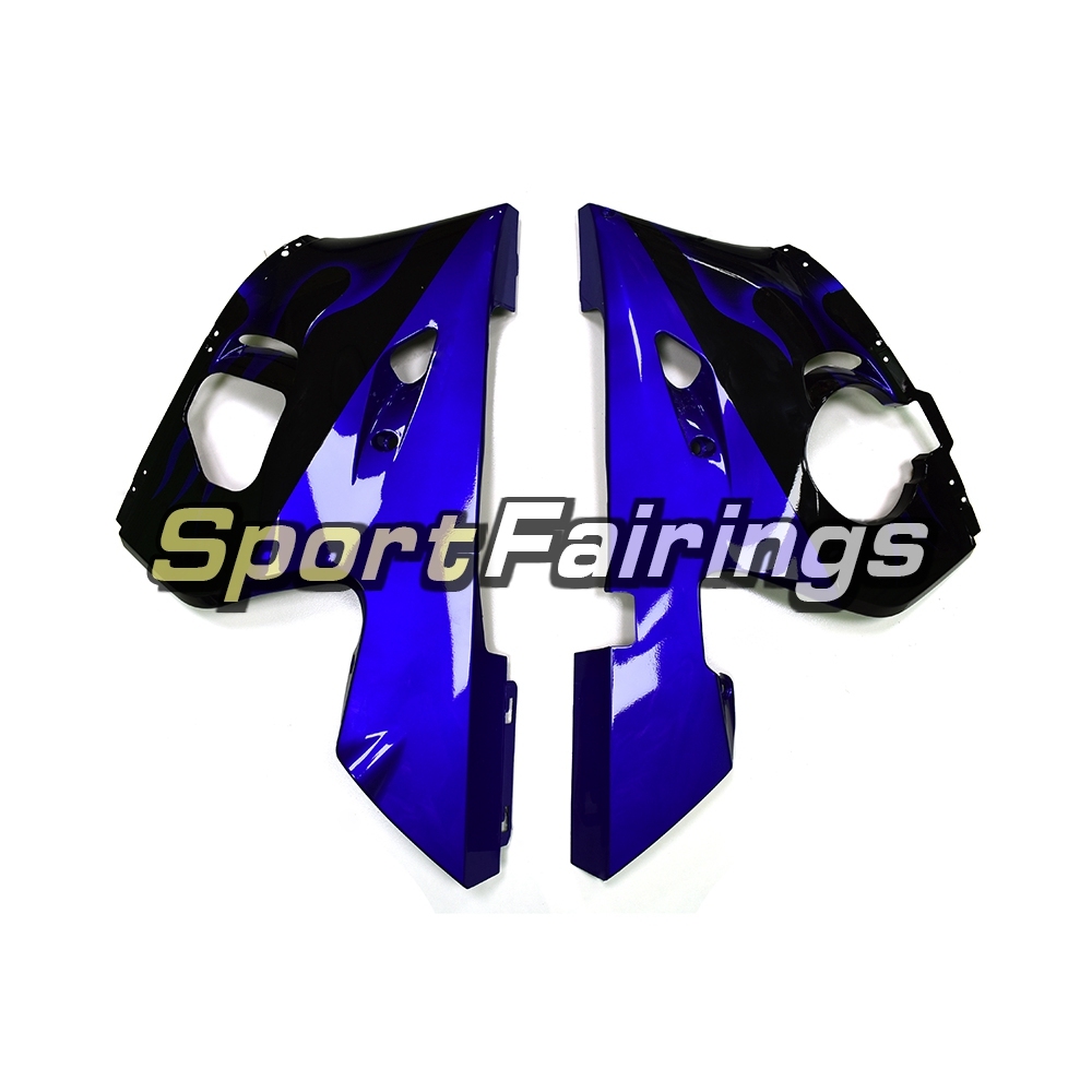 Fairing Kit Fit For Yamaha YZF R6 1998 - 2002 - Black Blue Flames