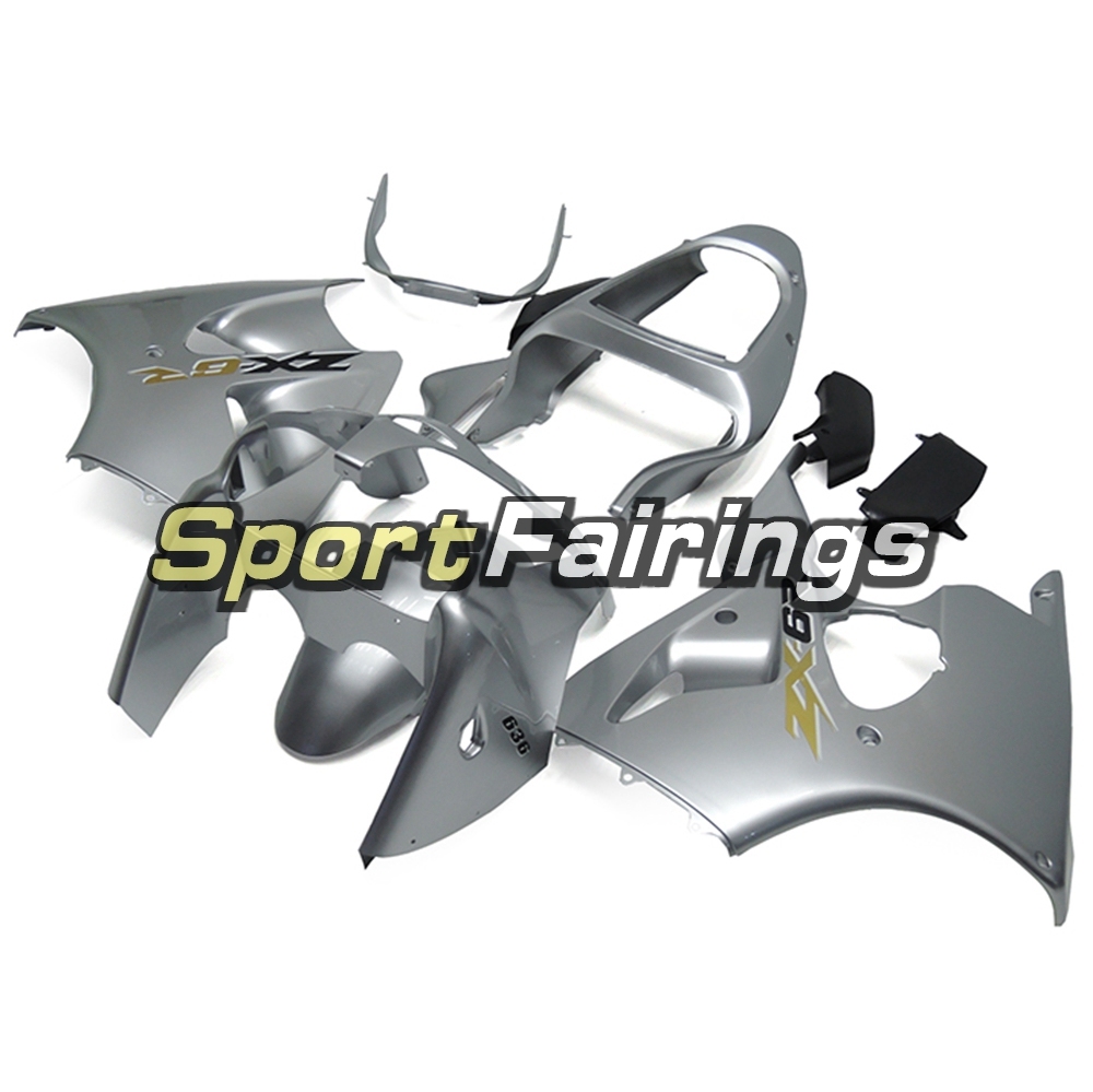 Fairing Kit Fit For Kawasaki ZX6R 2000-2002- Flat Sliver