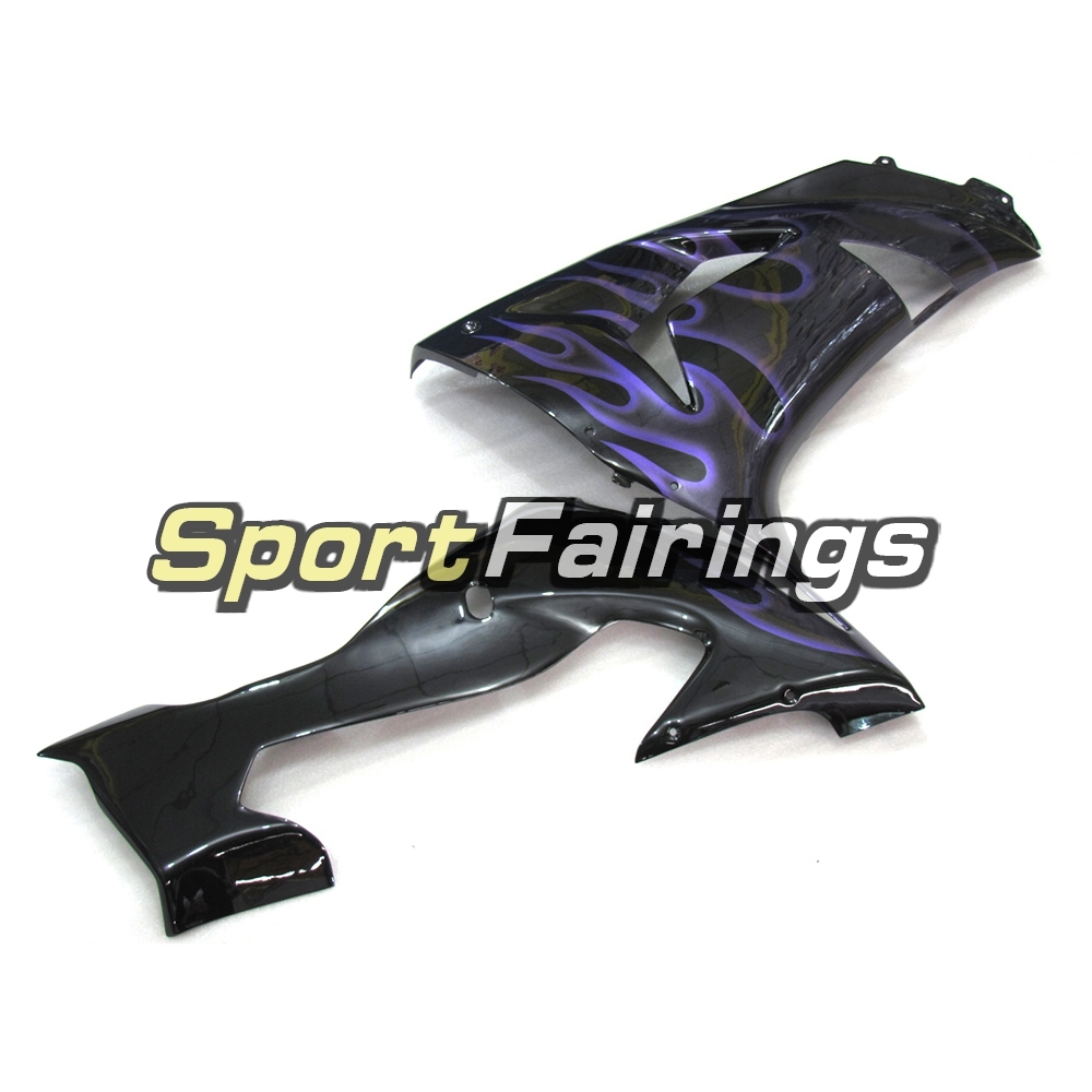 Fairing Kit Fit For Kawasaki ZX10R 2006 - 2007 -Gloss Black Purple Flame