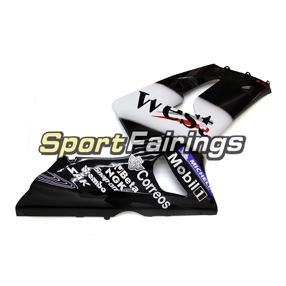 Fairing Kit Fit For Kawasaki ZX6R 2003-2004- West Black White