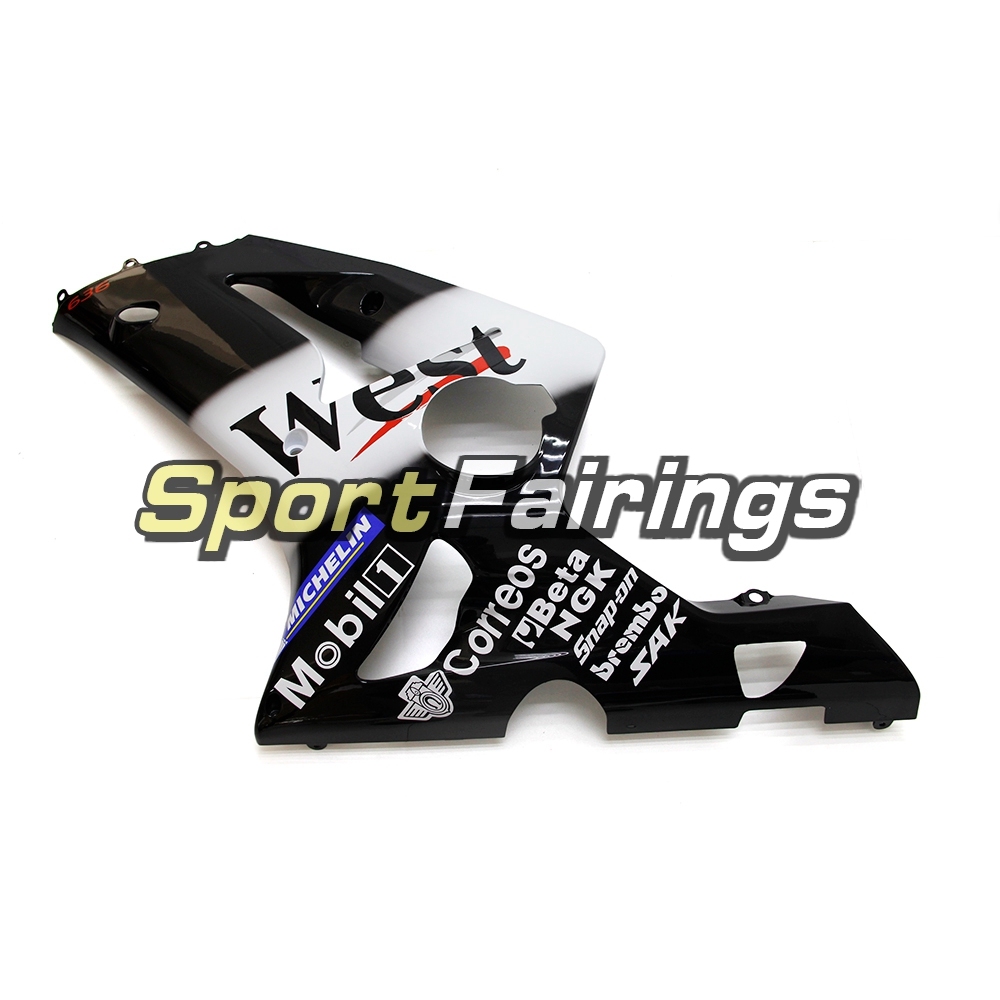 Fairing Kit Fit For Kawasaki ZX6R 2003-2004- West Black White