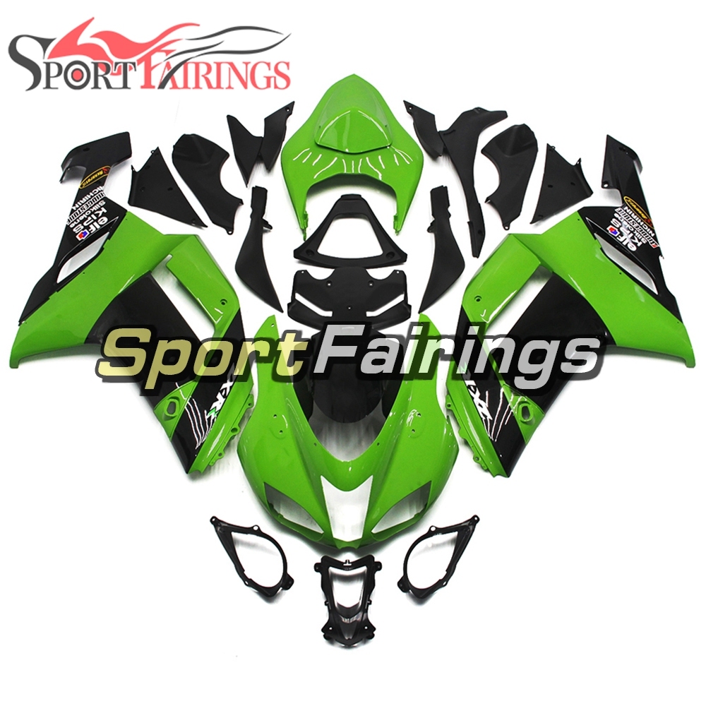 Fairing Kit Fit For Kawasaki ZX6R 2007 - 2008 -Green Black
