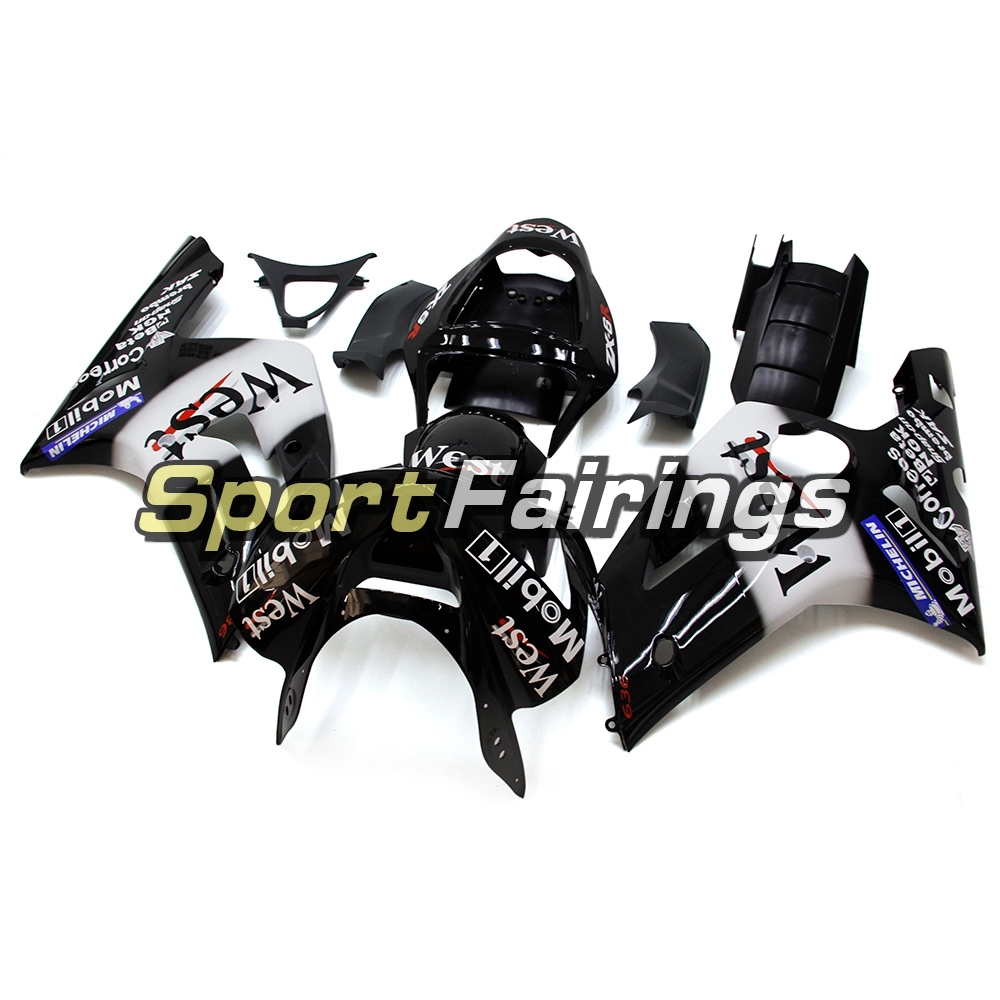 Fairing Kit Fit For Kawasaki ZX6R 2003-2004- West Black White