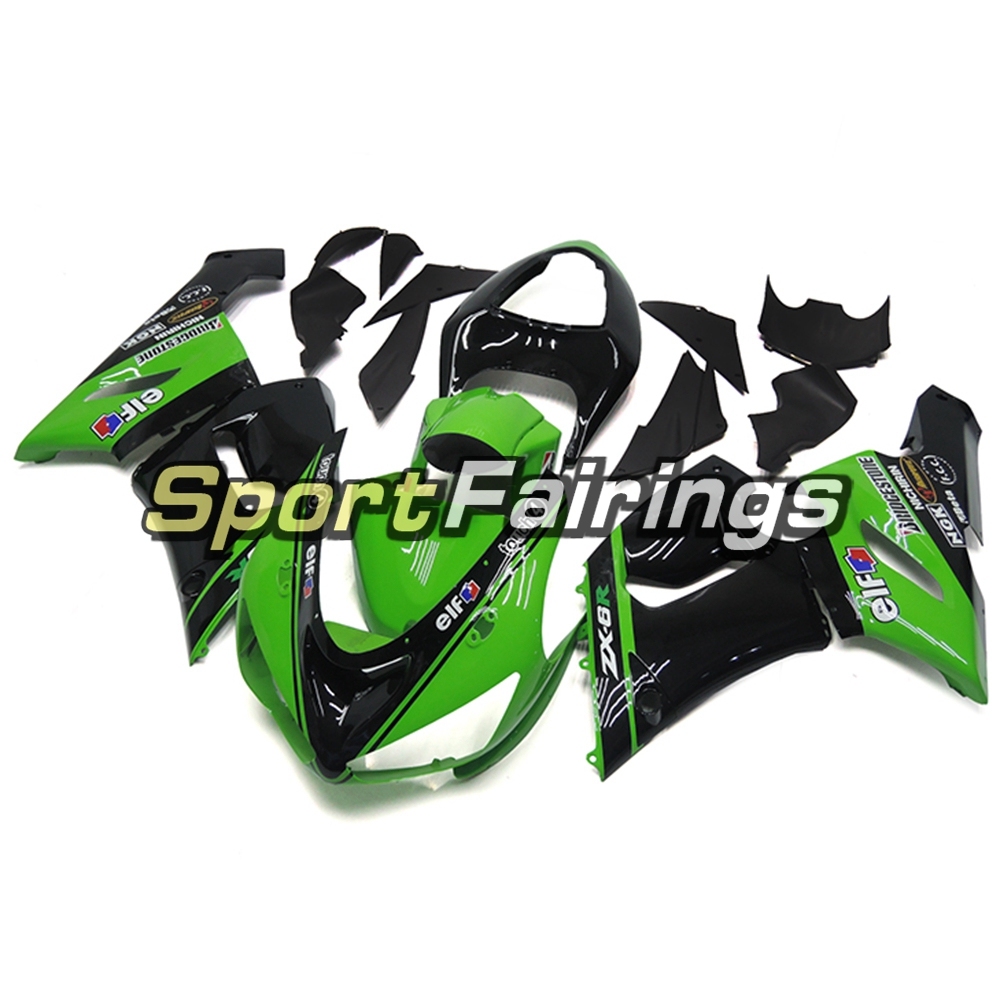 Fairing Kit Fit For Kawasaki ZX6R 2005 - 2006 - Green Black