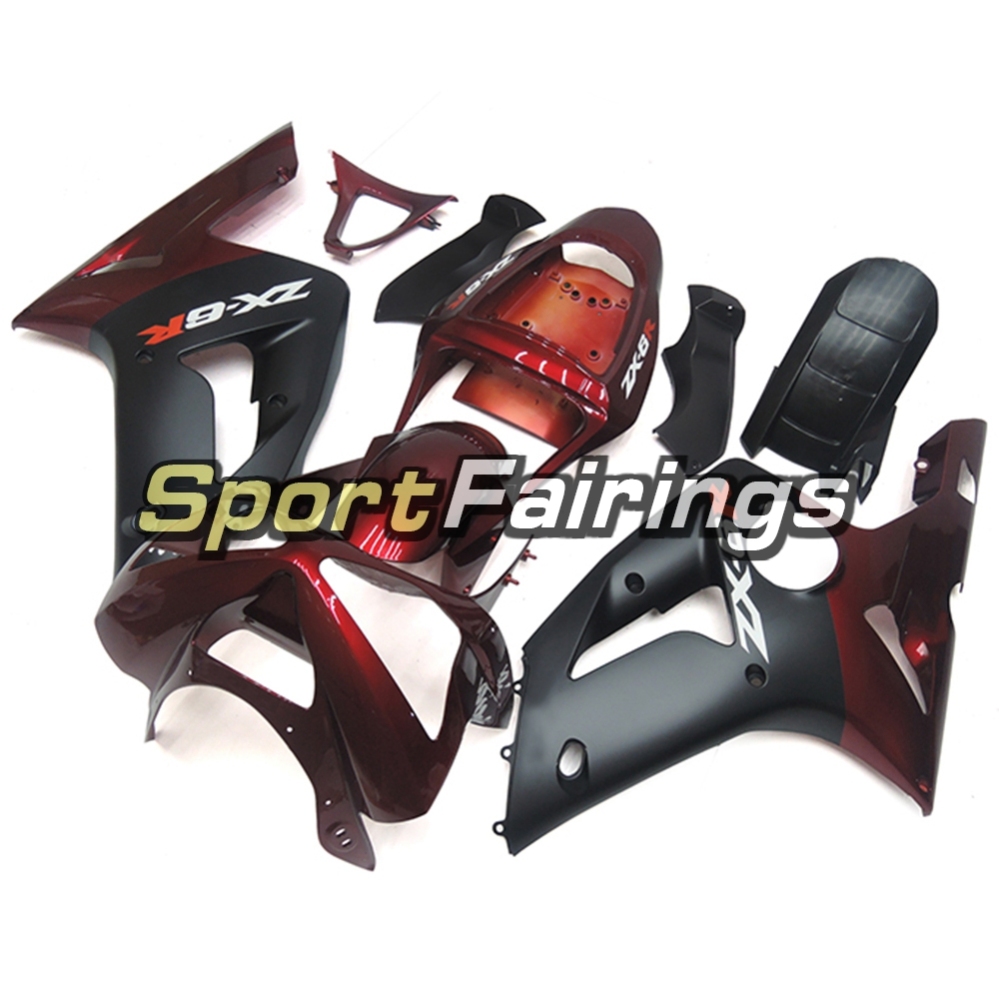 Fairing Kit Fit For Kawasaki ZX6R 2003-2004- Red Black