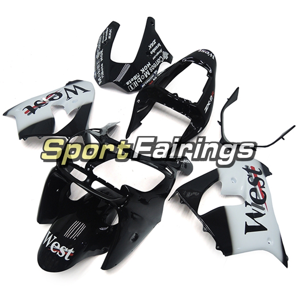 Fairing Kit Fit For Kawasaki ZX9R 2002 - 2003 -West Black White