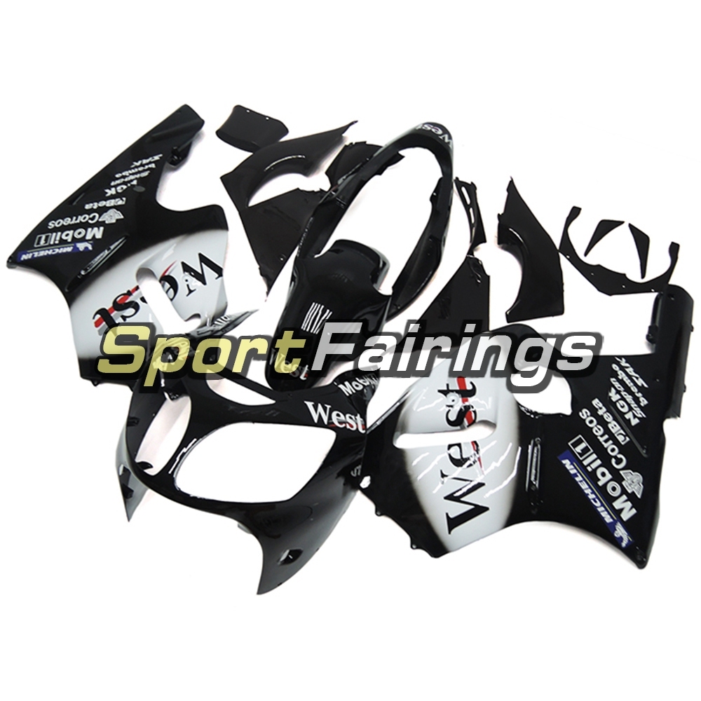 Fairing Kit Fit For Kawasaki ZX12R 2000 2001 -West Black White