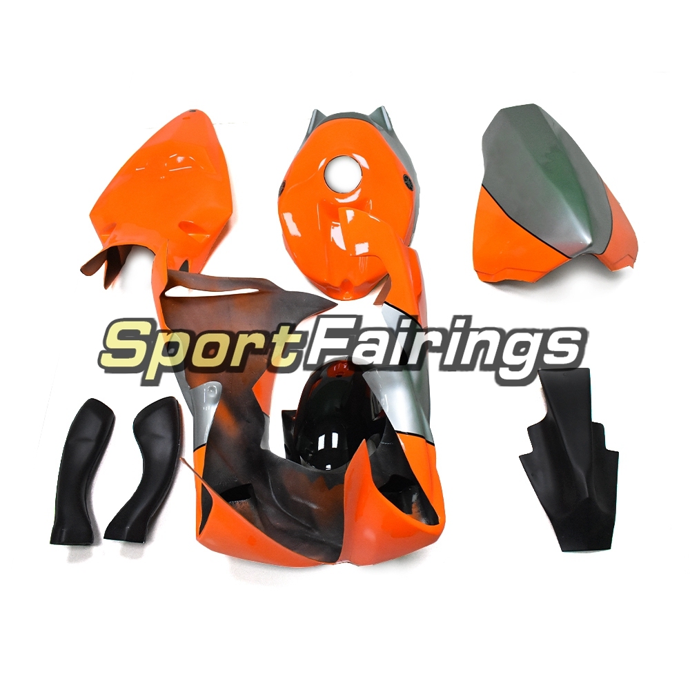 Fiberglass Racing Fairing Kit Fit For Yamaha YZF R1 2009 - 2011 - Silver Orange