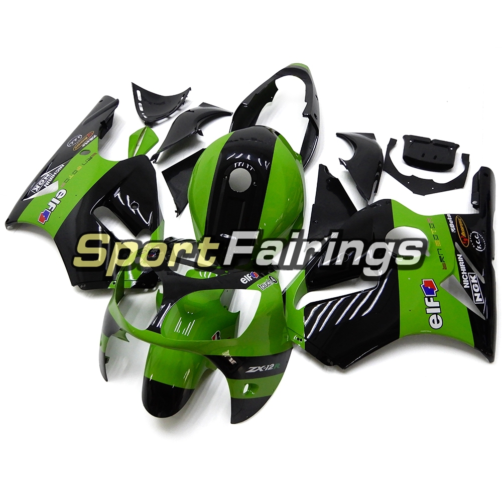 Fairing Kit Fit For Kawasaki ZX12R 2000 2001 -Green Black Elf