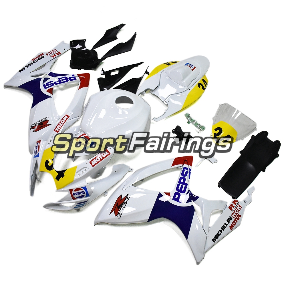 Fairing Kit Fit For Suzuki GSXR600 750 2006 - 2007 - White Yellow