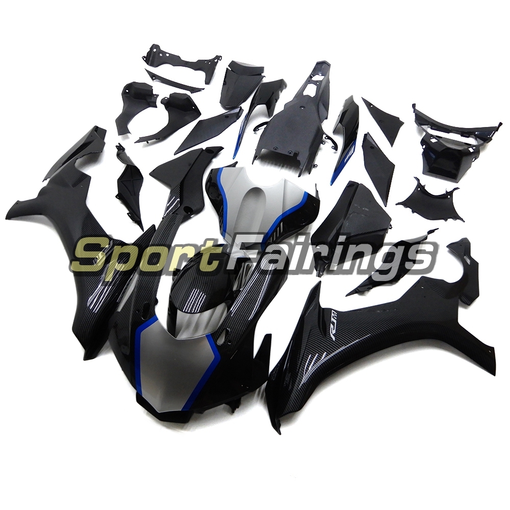 Fairing Kit Fit For Yamaha YZF R1 2015 2016 2017 2018 - Carbon Fiber Effect Blue Silver and Black