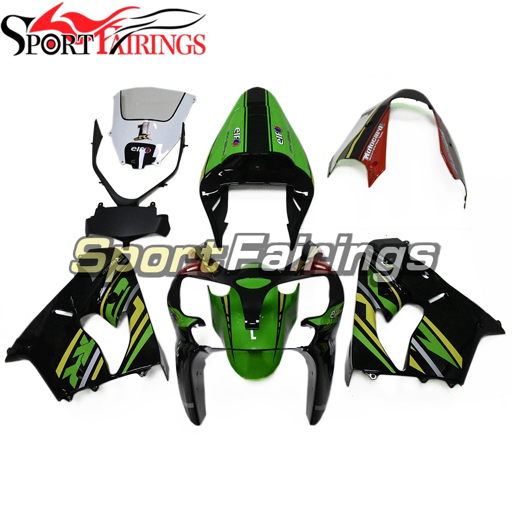 Hot Full Fairing Kit Fit For Kawasaki ZX9R 2002 - 2003 - Motocard Green Black Elf
