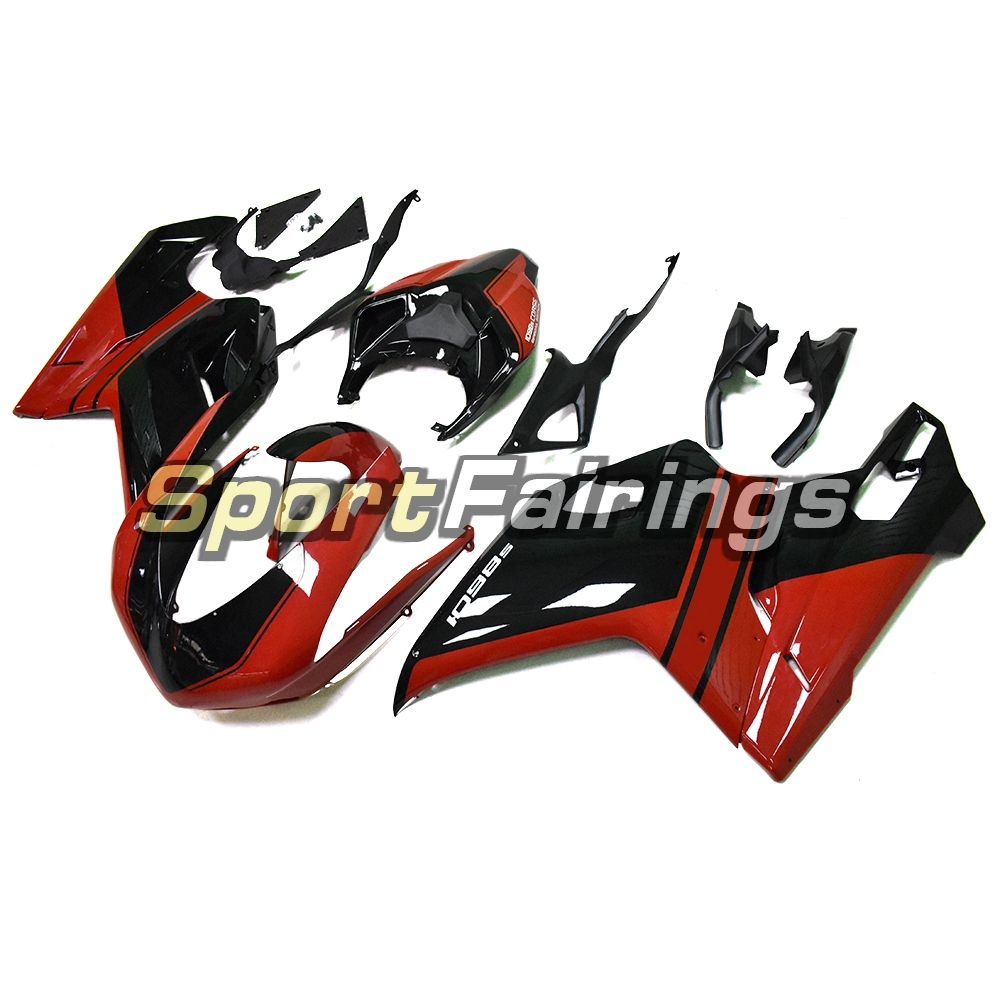 New Full Fairing Kit Fit For Ducati 1098 1198 848 2007 - 2012  Gloss Red Black Bodywork