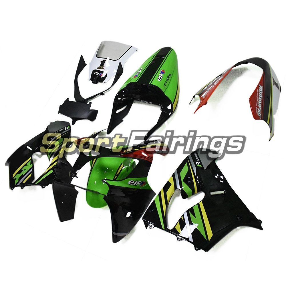 Hot Full Fairing Kit Fit For Kawasaki ZX9R 2002 - 2003 - Motocard Green Black Elf