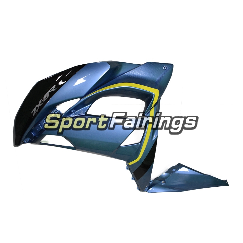 Complete Fairing Kit Fit For Kawasaki ER-6F / Ninja 650r 2017 - 2018 - Pearl Blue Black Yellow