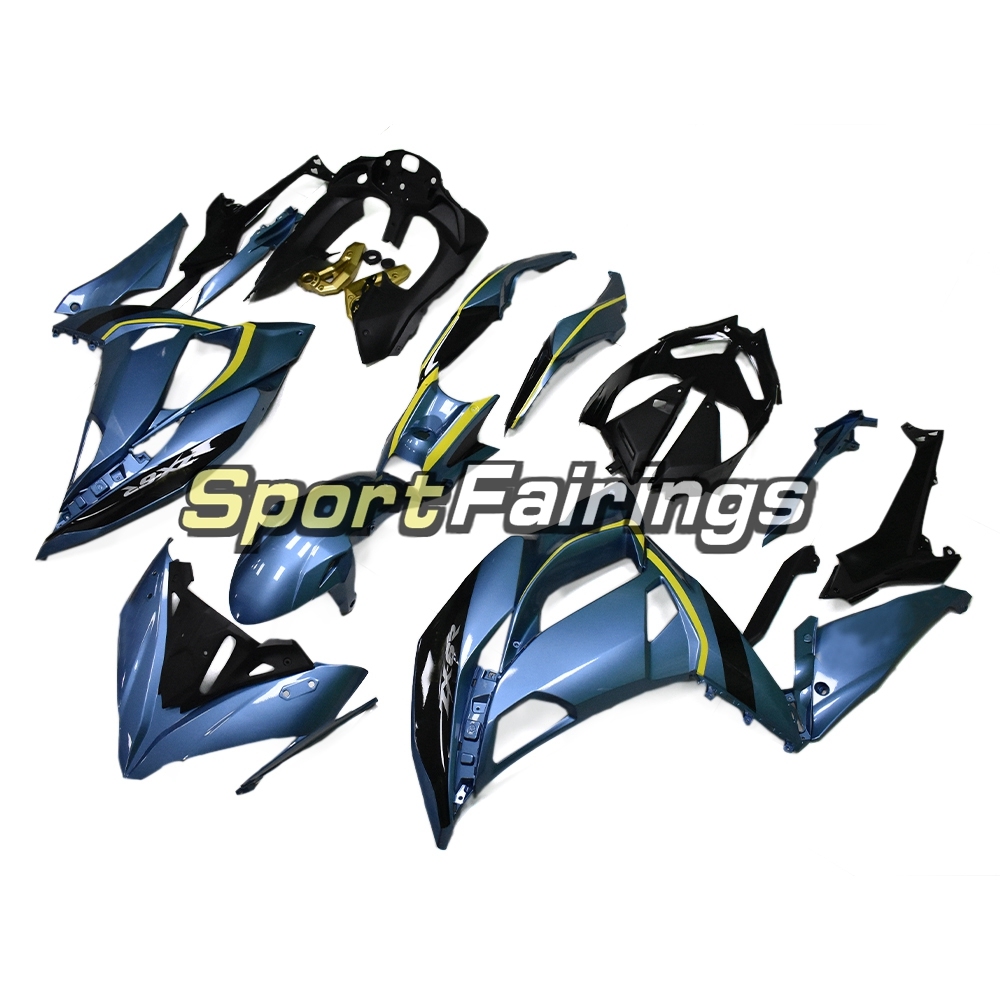 Complete Fairing Kit Fit For Kawasaki ER-6F / Ninja 650r 2017 - 2018 - Pearl Blue Black Yellow