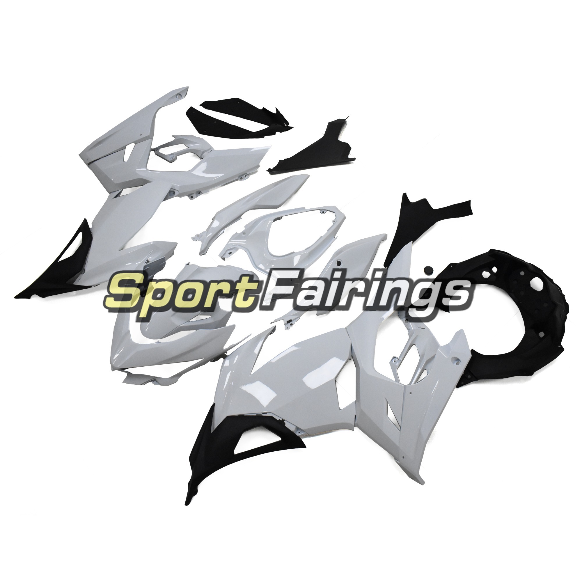 Sportbike Full Fairing  Kit Fit For Kawasaki Ninja 400 NINJA400 2018 - 2020 - Glossy White Black