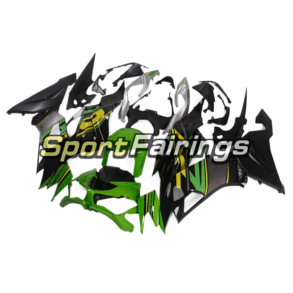 Injection Full Fairing Kit Fit For Kawasaki ZX6R 636 Ninja ZX-6R  2019  - Green Silver Matte Black