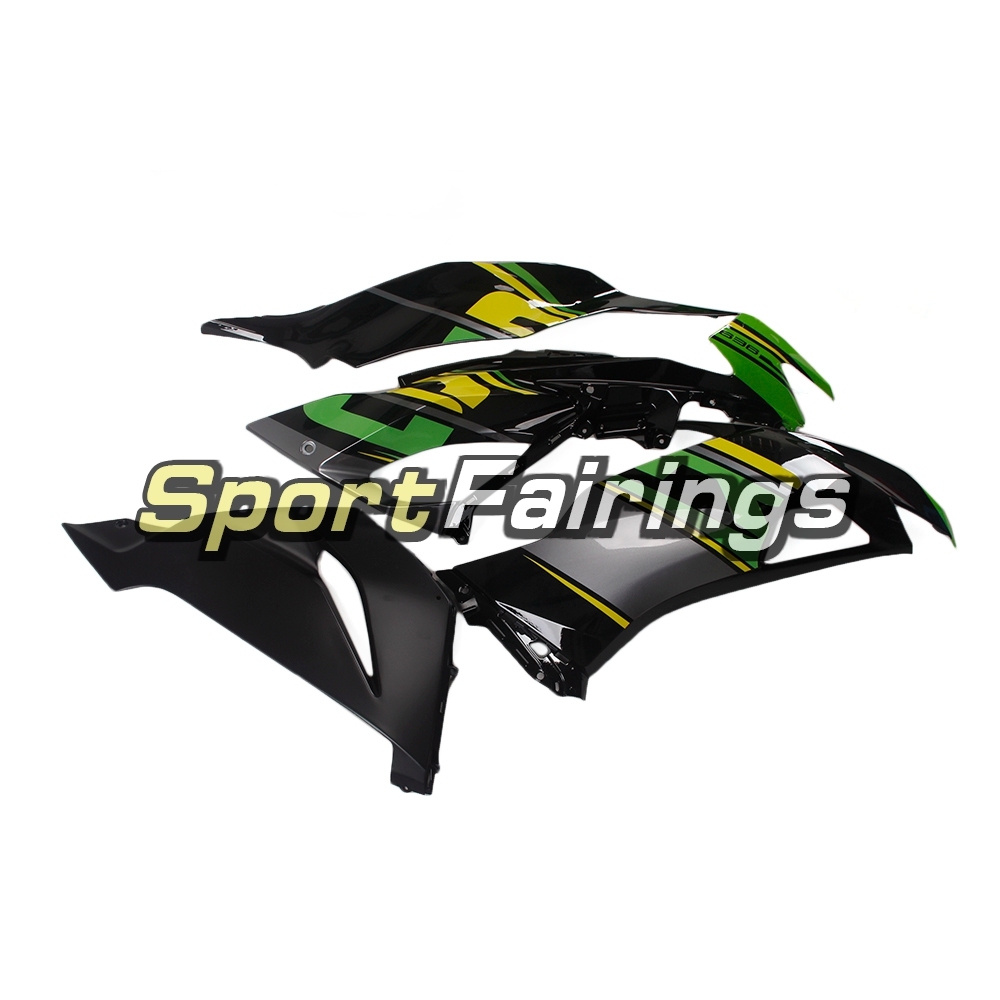 Injection Full Fairing Kit Fit For Kawasaki ZX6R 636 Ninja ZX-6R  2019  - Green Silver Matte Black