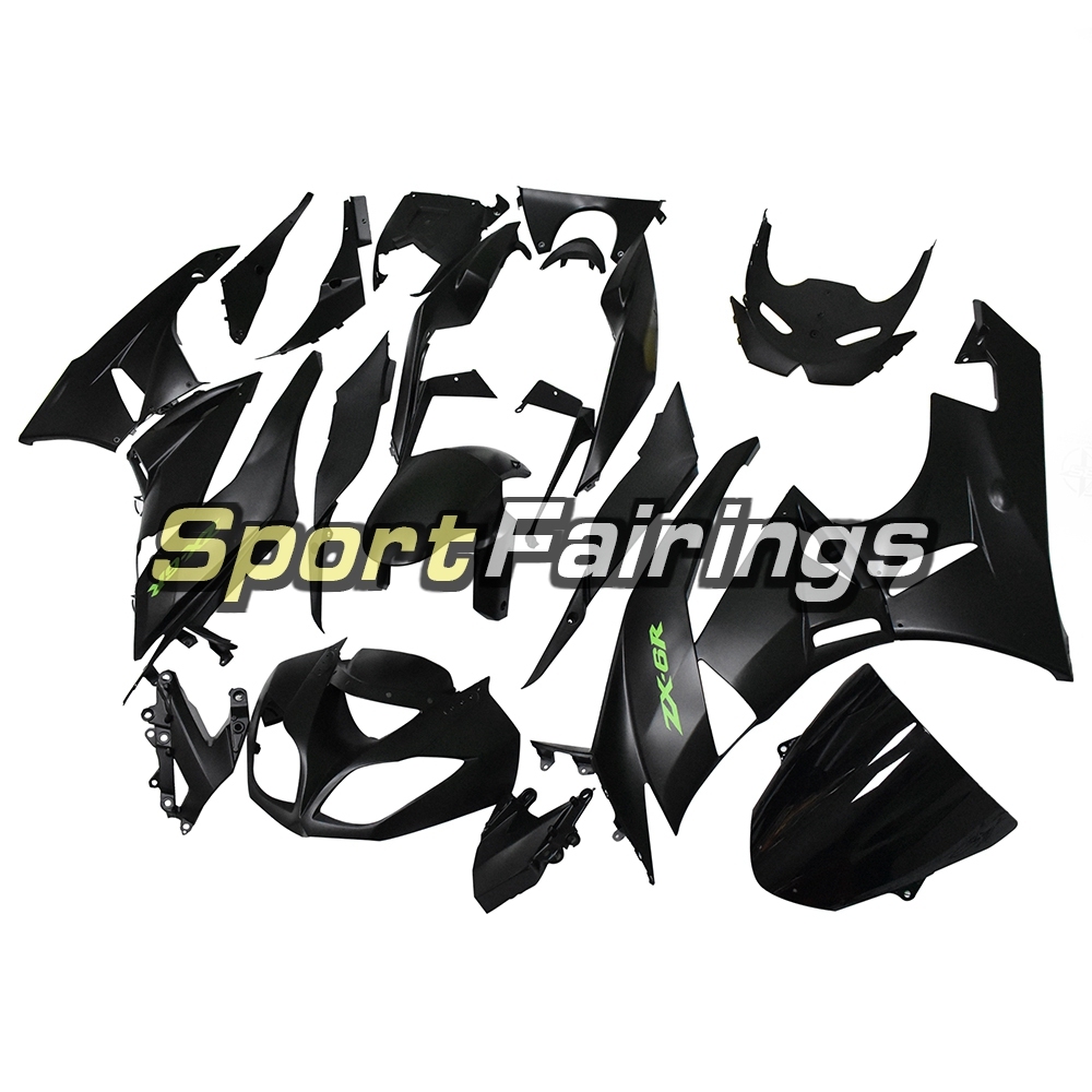 Motorcycle Full Fairing Kit Fit For Kawasaki ZX-6R 2009 - 2010 - Matte Black