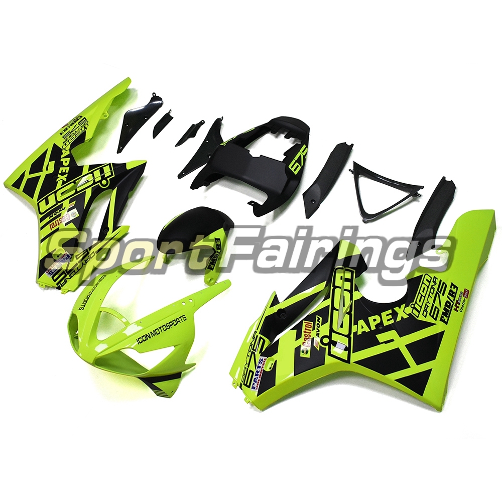 Fairing Kit Fit For Daytona675 2006 - 2008 -Light Green Black