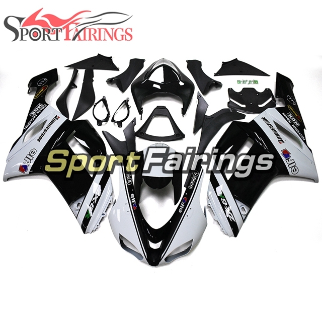 Sportbike Fairing Kit Fit For Kawasaki ZX-6R 2007 - 2008 - Elf Black White