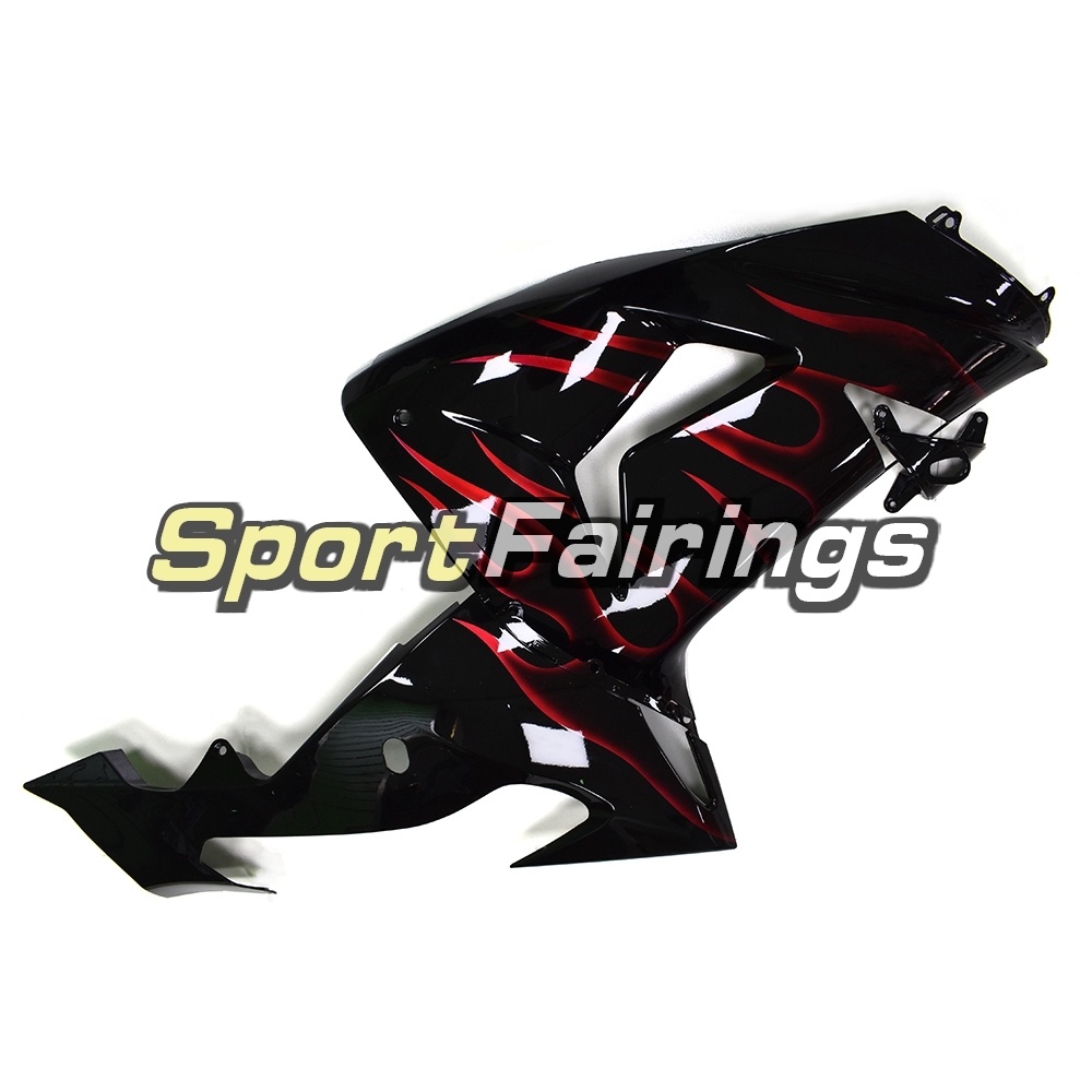 Full Fairing Kit Fit For Kawasaki ZX10R 2006 - 2007 - Black With Red Flames