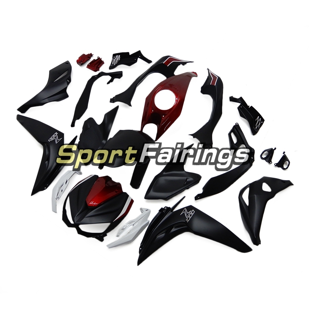 Full Fairing Kit Fit For Kawasaki Z1000 2014 - 2019 - Matte Black Silver Red