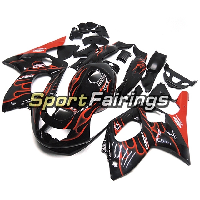 Fairing Kit Fit For Yamaha YZF600R Thundercat 1997 - 2007 - Black and Orange Flames