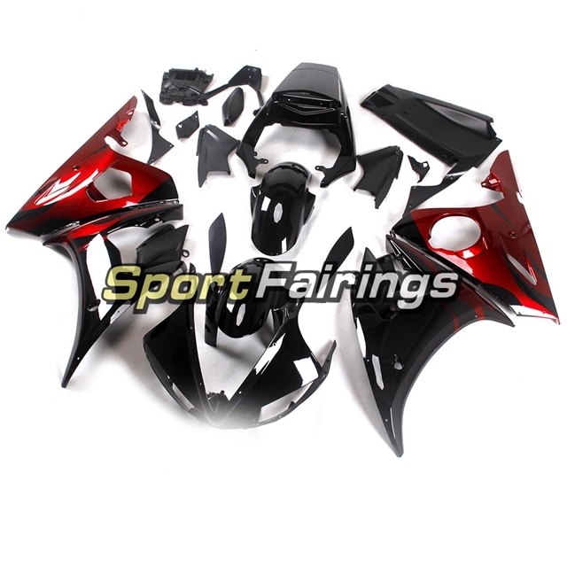 Fairing Kit Fit For Yamaha YZF R6 2003 2004 R6S 06 - 09 -Gloss Black and Deep Red