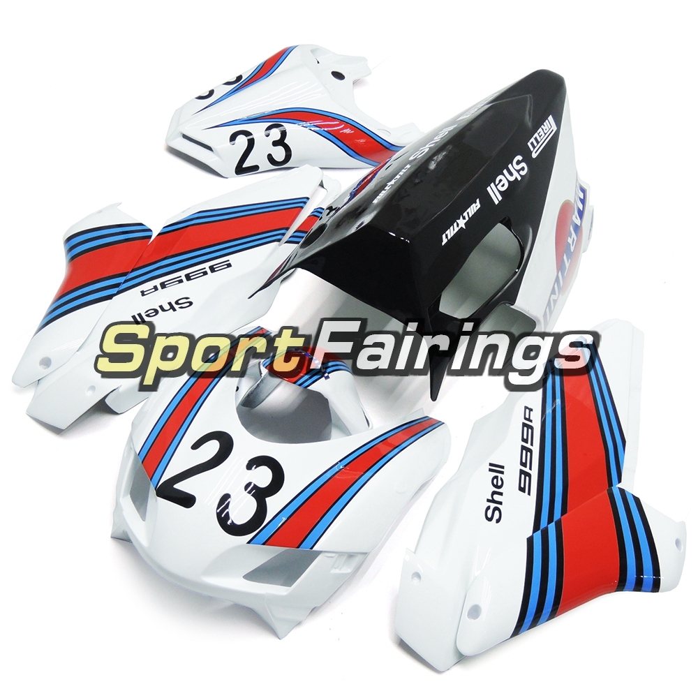 Firberglass Racing Fairing Kit Fit For Dacati 999 749 2005-2011 - Glossy White Red Blue