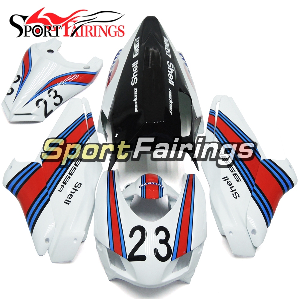 Firberglass Racing Fairing Kit Fit For Dacati 999 749 2005-2011 - Glossy White Red Blue