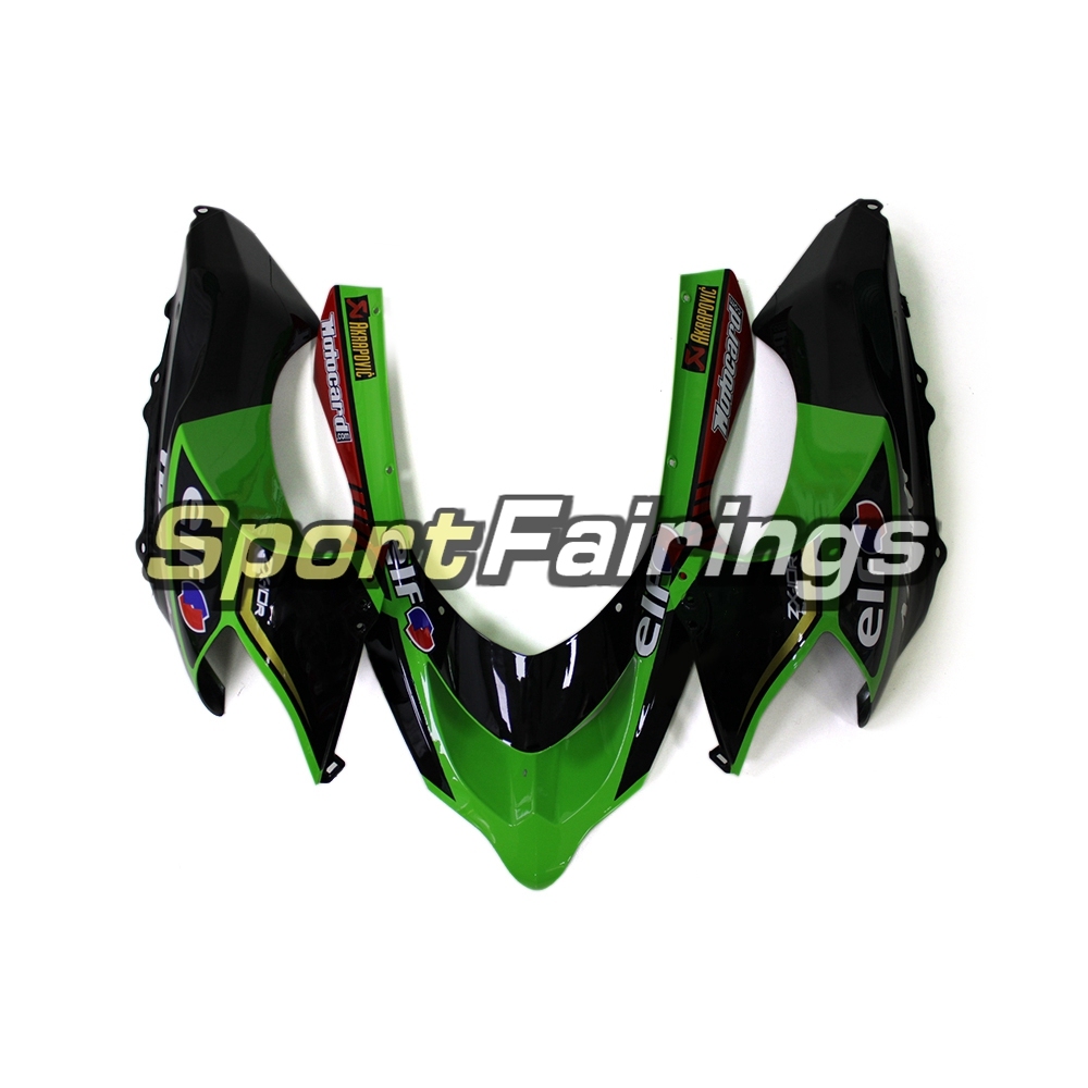 Motorcycle Fairing Kit Fit For Kawasaki ZX10R 2004 - 2005 - Glossy Black Green elf