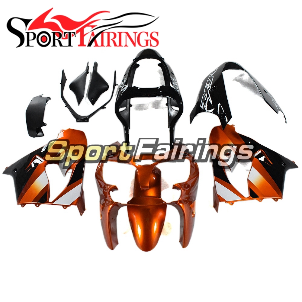Complete Fairing Kit Fit For Kawasaki ZX9R 2000 - 2001 - Orange Black Edition