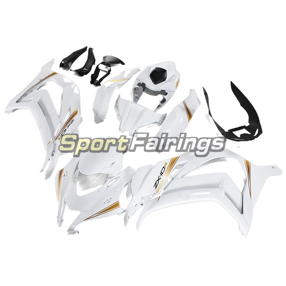 Complete Fairing Kit Fit For Kawasaki ZX10R 2016 - 2020 - Bright White Gold