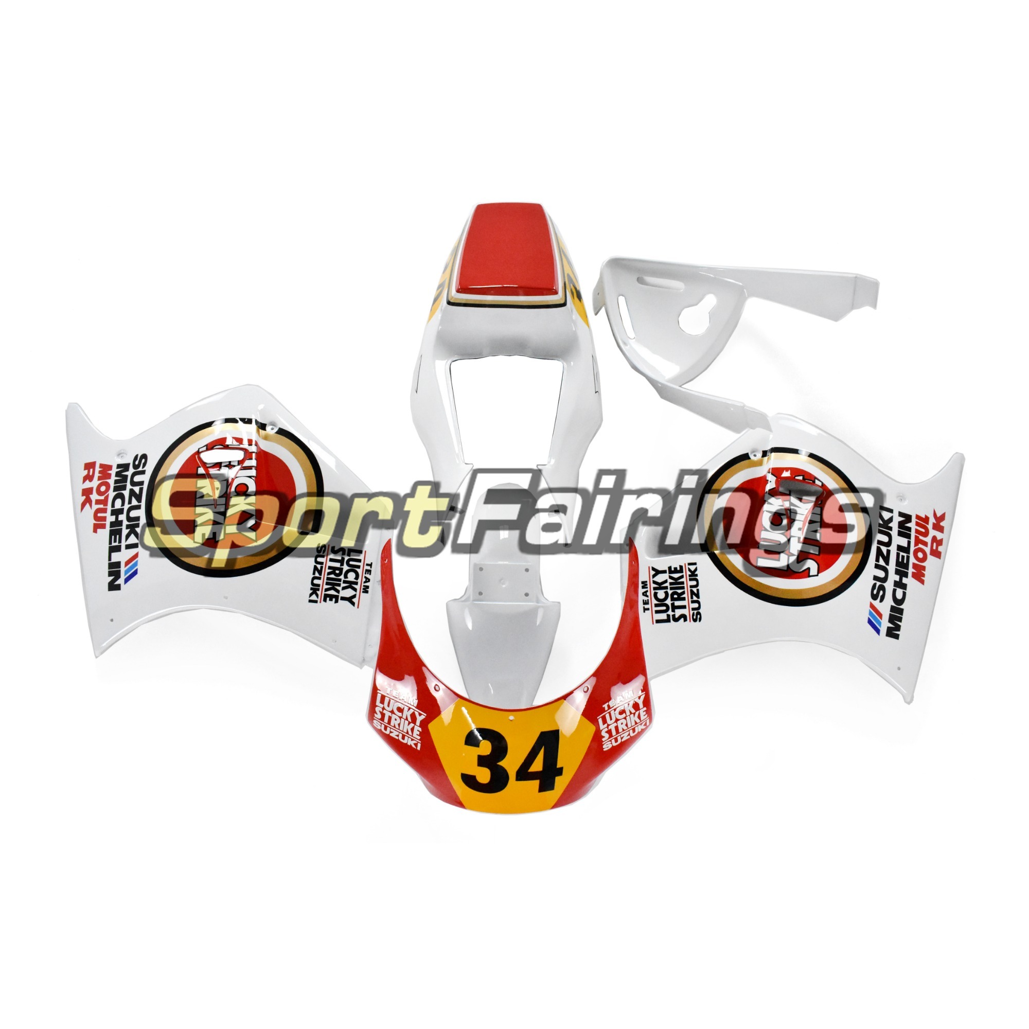 Fairing Kit Fit For Suzuki RGV250 VJ21 1988 - 1989 - White Yellow Red