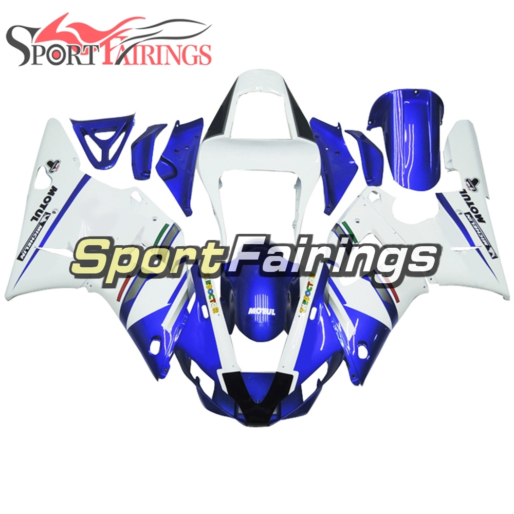 Fairing Kit Fit For Yamaha YZF R1 2000 2001 - White Blue