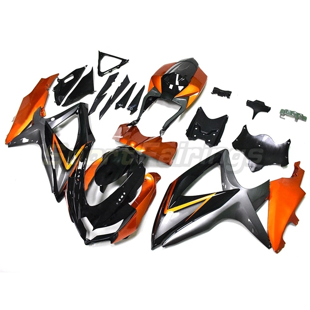 Sportfairings Fairing Kit fit for Suzuki GSXR600 GSXR750 2008 - 2010 - Black Grey Orange