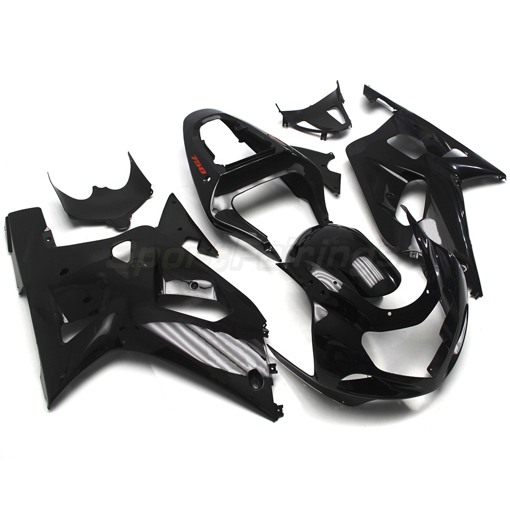 Sportfairings Fairing Kit fit for Suzuki GSXR600 GSXR750 2000 - 2003 - Gloss Black