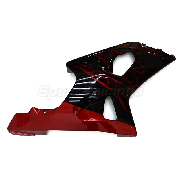 Sportfairings Fairing Kit fit for Suzuki GSXR1000 2000 - 2002 - Black with Red Flames