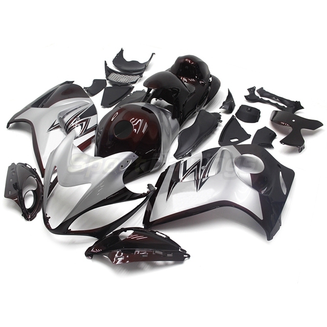 Sportfairings Fairing Kit fit for Suzuki Hayabusa GSX1300R 2008 - 2020 - Dark red Silver