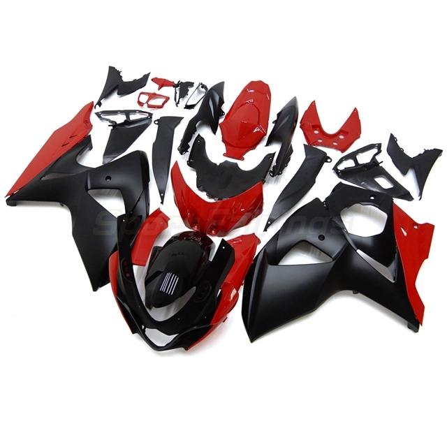 Sportfairings Fairing Kit fit for Suzuki GSXR1000 2009 - 2016 - Matte Black Red Gloss Black