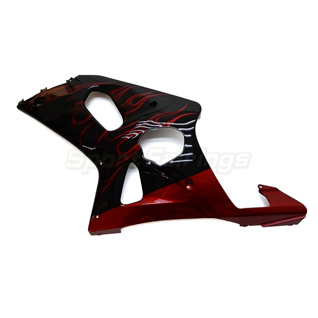 Sportfairings Fairing Kit fit for Suzuki GSXR1000 2000 - 2002 - Black with Red Flames