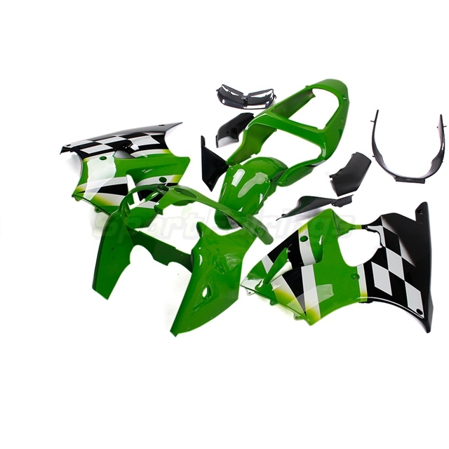 Sportfairings Fairing Kit fit for Kawasaki Ninja ZX6R 2000 - 2002 - Green White Black