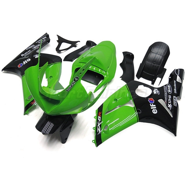 Sportfairings Fairing Kit fit for Kawasaki Ninja ZX6R 2003 - 2004 - Green Black
