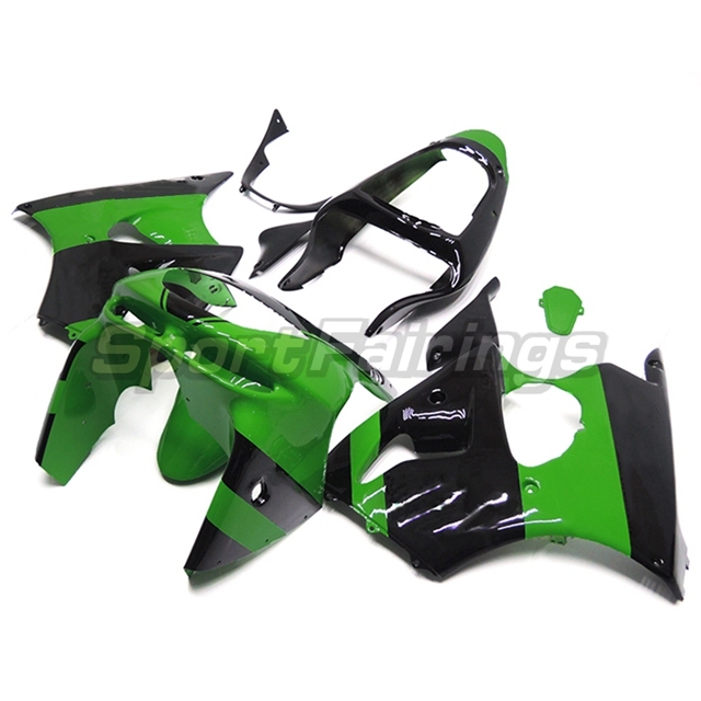 Sportfairings Fairing Kit fit for Kawasaki Ninja ZX6R 1998 - 1999 - Green Black