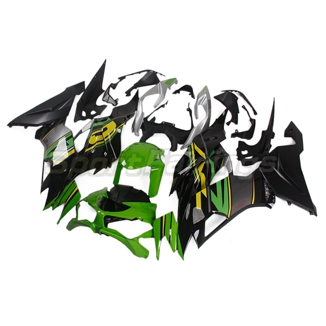 Sportfairings Fairing Kit fit for Kawasaki Ninja ZX6R 2019 - 2020 - Green Black Grey